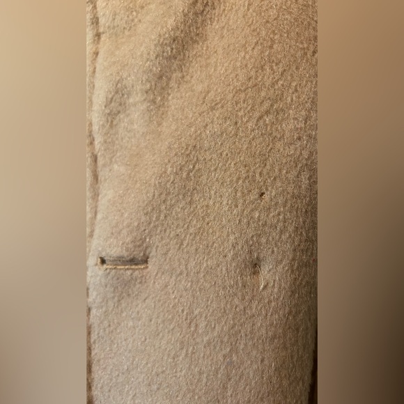 Vintage Montgomery Ward Union Made Tan Double Breasted Button Trench Coat Midi - Picture 14 of 16